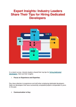 Industry Leaders Share Their Tips for Hiring Dedicated Developers