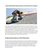 Exploring Affordable Roofing Solutions: Roof Restoration and Repair - slide 1