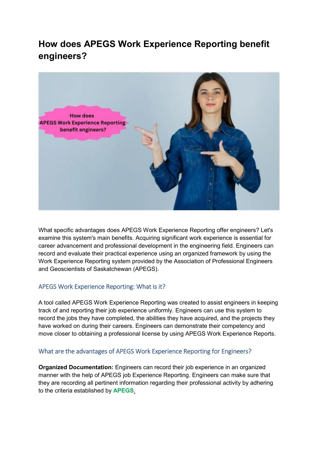 PPT - How does APEGS Work Experience Reporting benefit engineers ...