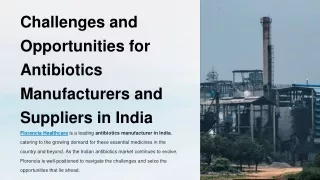 Challenges and Opportunities for Antibiotics Manufacturers and Suppliers in India