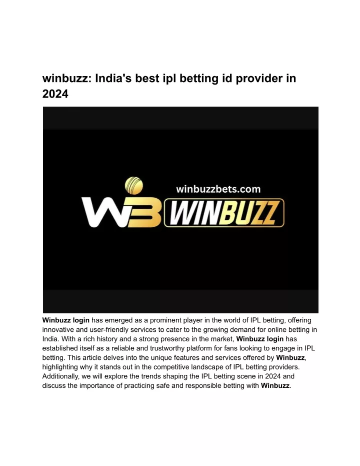 winbuzz india s best ipl betting id provider