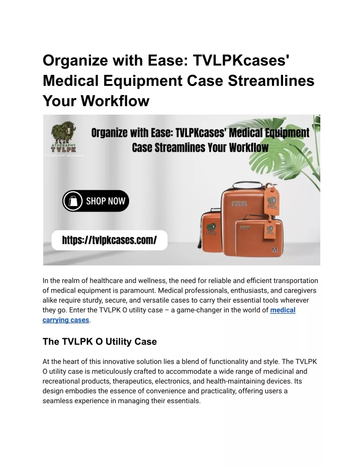 organize with ease tvlpkcases medical equipment
