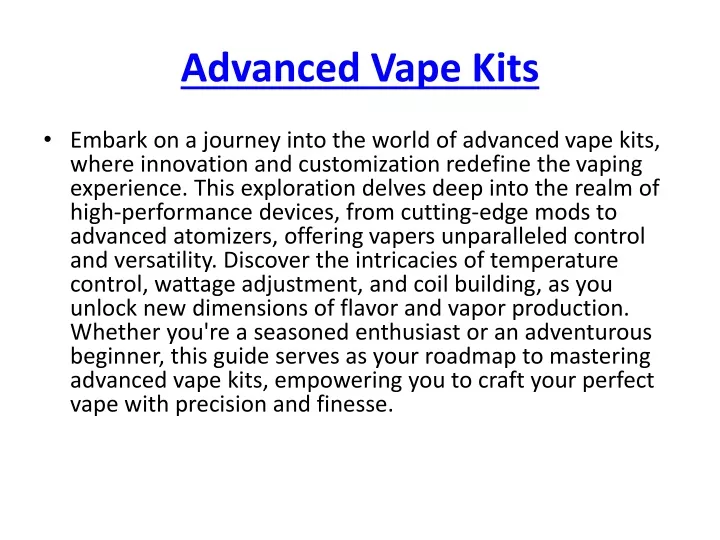 advanced vape kits