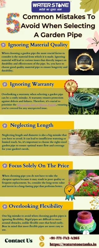 Common Mistakes To Avoid When Selecting A Garden Pipe