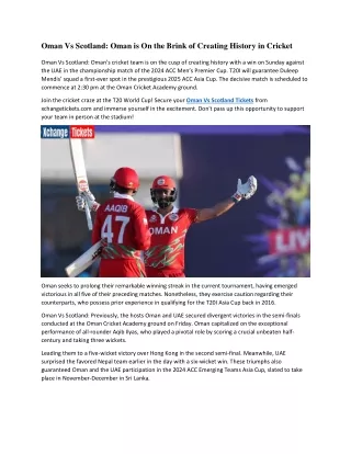 oman vs scotland oman is on the brink of creating