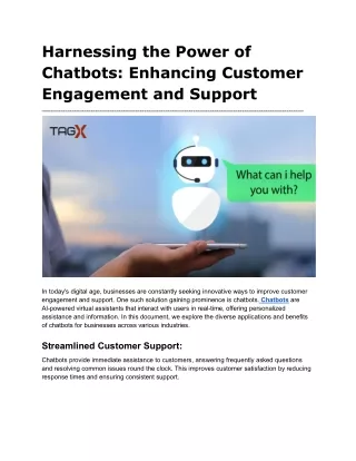 Harnessing the Power of Chatbots_ Enhancing Customer Engagement and Support