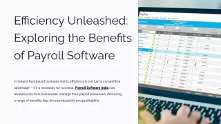Efficiency Unleashed_ Exploring the Benefits of Payroll Software