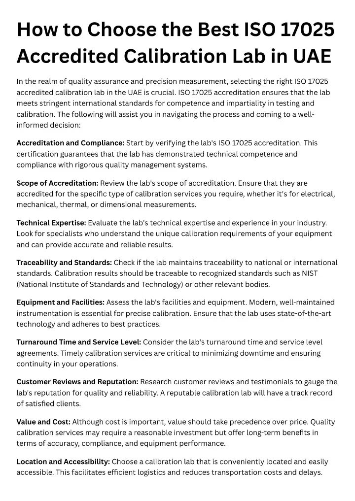 how to choose the best iso 17025 accredited