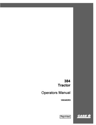 Case IH 384 Tractor Operator’s Manual Instant Download (Publication No.1093403R3)