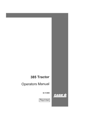 Case IH 385 Tractor Operator’s Manual Instant Download (Publication No.9-11393)