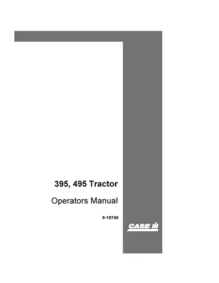Case IH 395 495 Tractor Operator’s Manual Instant Download (Publication No.9-19740)