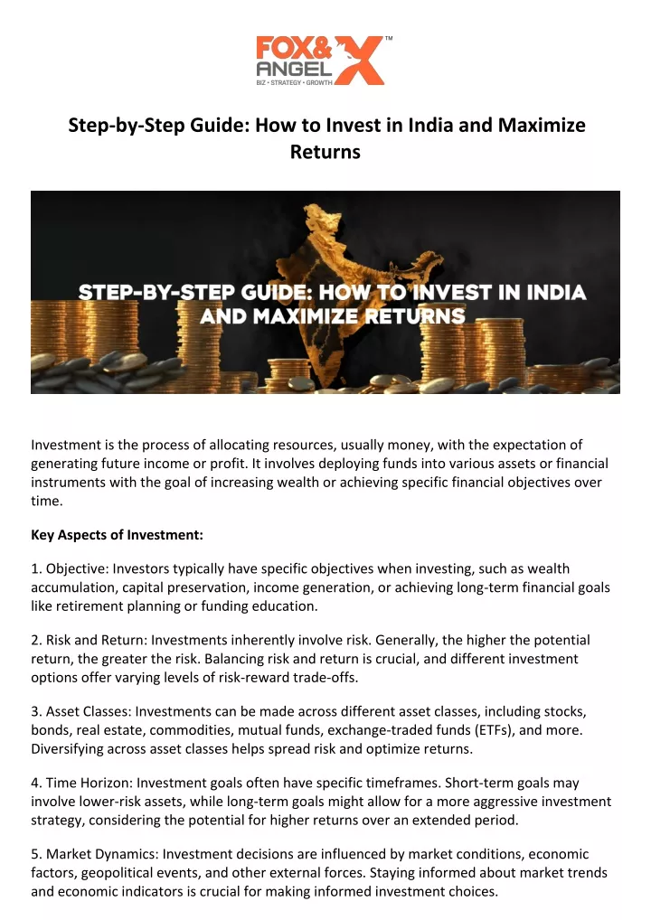 step by step guide how to invest in india