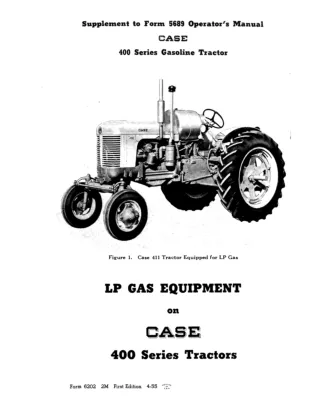 Case IH 400 Series Gasoline Tractor Supplement to Form 5689 Operator’s Manual Instant Download (Publication No.6202)