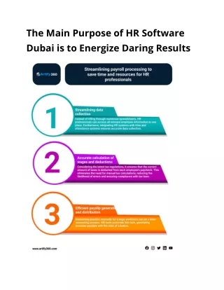 The Main Purpose of HR Software Dubai is to Energize Daring Results