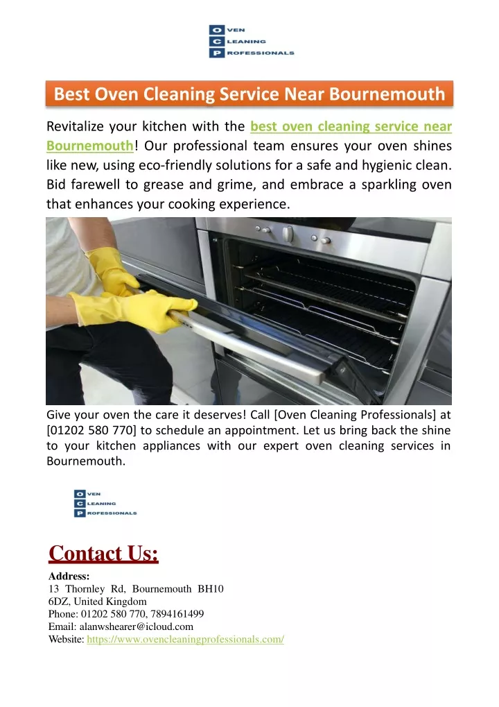 best oven cleaning service near bournemouth