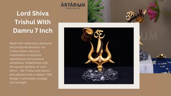 lord shiva trishul with damru 7 inch