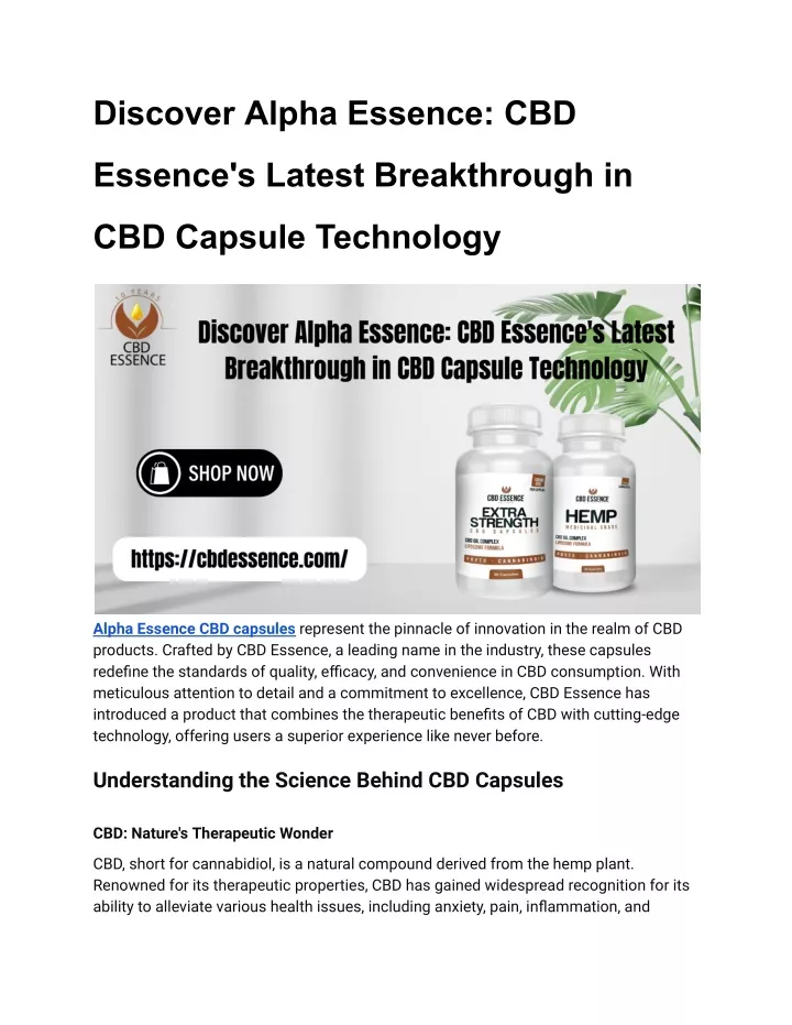 discover alpha essence cbd