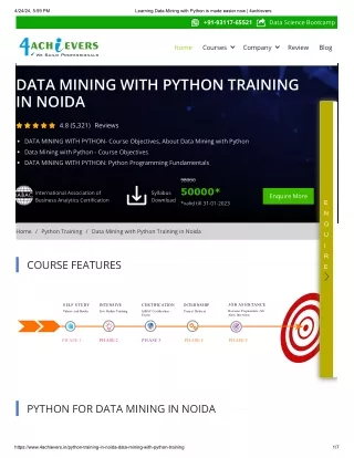 Python for data mining in Noida 4Achievers