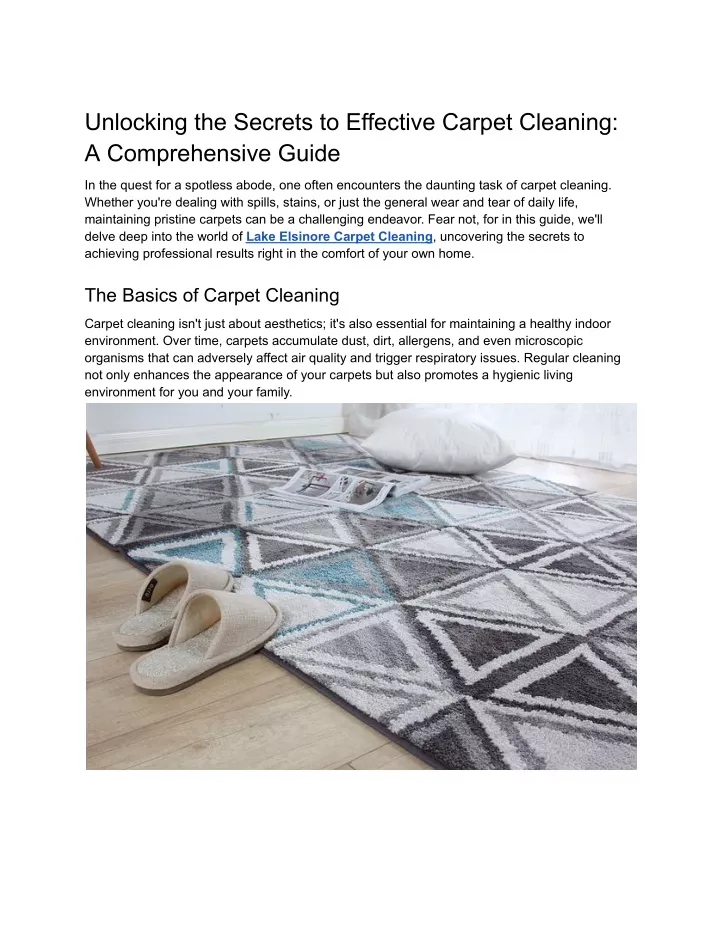 unlocking the secrets to effective carpet