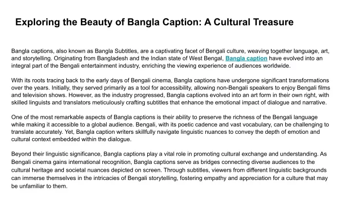 exploring the beauty of bangla caption a cultural