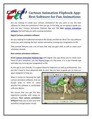 Cartoon Animation Flipbook App Best Software for Fun Animations