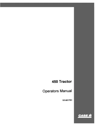 Case IH 450 Tractor Operator’s Manual Instant Download (Publication No.1014017R1)