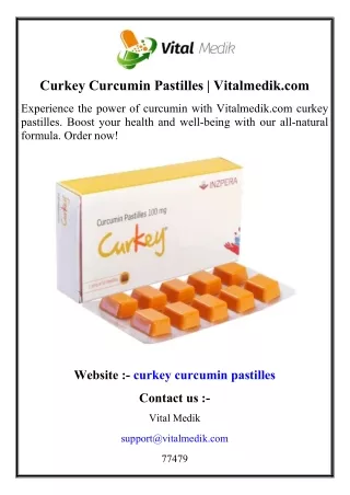 Curkey Curcumin Pastilles  Vitalmedik.com