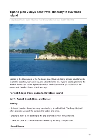 Best 2-day travel guide to Havelock Island | Seahawks Scuba