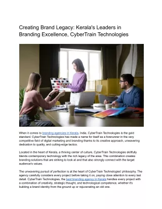 Creating Brand Legacy_ Kerala's Leaders in Branding Excellence, CyberTrain Technologies