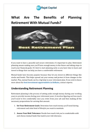 What Are The Benefits of Planning Retirement With Mutual Funds