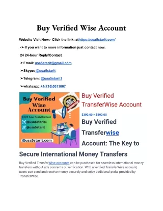 Buy Verified Wise Account