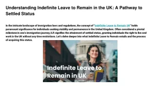 Indefinite Leave to Remain UK ppt