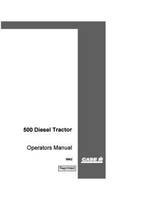 Case IH 500 Diesel Tractor Operator’s Manual Instant Download (Publication No.5662)