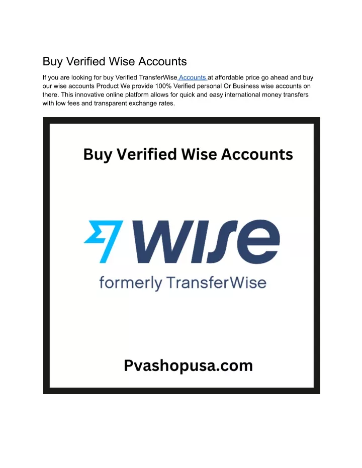 buy verified wise accounts