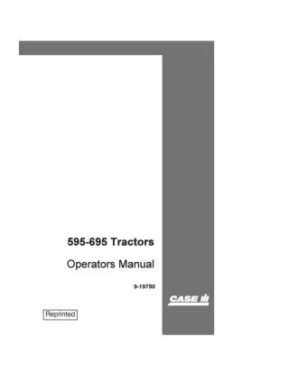 Case IH 595 695 Tractors Operator’s Manual Instant Download (Publication No.9-19750)