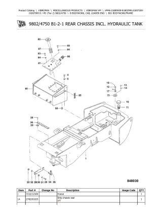 JCB VM46 D  PD (Tier 2) VIBROMAX Parts Catalogue Manual (Serial Number 01807300-01807999)