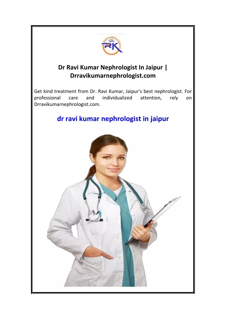 dr ravi kumar nephrologist in jaipur