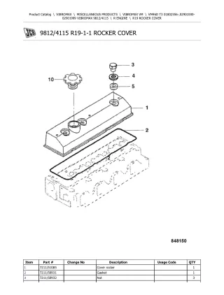 JCB VM46D T3 VIBROMAX Parts Catalogue Manual (Serial Number 02901000-02901999)