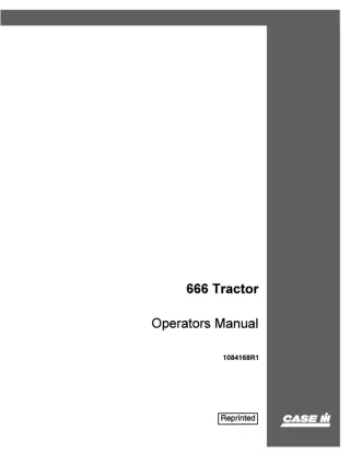 Case IH 666 Tractor Operator’s Manual Instant Download (Publication No.1084168R1)