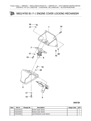 JCB VM75 D  PD (Tier 2) VIBROMAX Parts Catalogue Manual (Serial Number 01807300-01807999)