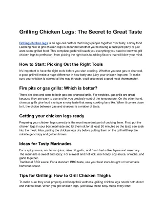 Grilling Chicken Legs_ The Secret to Great Taste - Google Docs