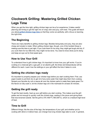 Clockwork Grilling_ Mastering Grilled Chicken Legs Time - Google Docs