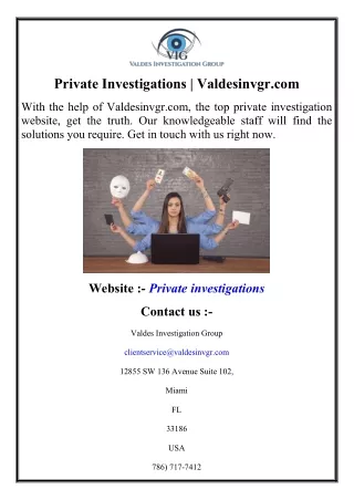 Private Investigations  Valdesinvgr.com