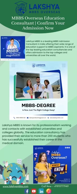 MBBS Overseas Education Consultant  Confirm Your Admission Now
