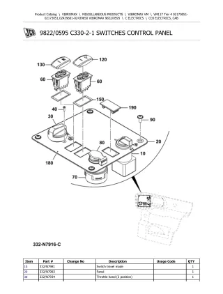 JCB VM117 Tier 4 VIBROMAX Parts Catalogue Manual (Serial Number 02170051-02173051)