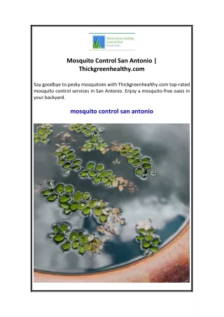 Mosquito Control San Antonio  Thickgreenhealthy.com