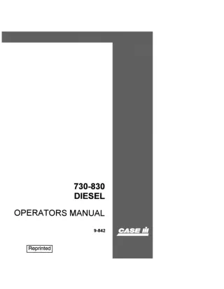 Case IH 730-830 Diesel Tractors Operator’s Manual Instant Download (Publication No.9-842)