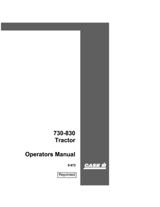 Case IH 730-830 Tractor Operator’s Manual Instant Download (Publication No.9-872)