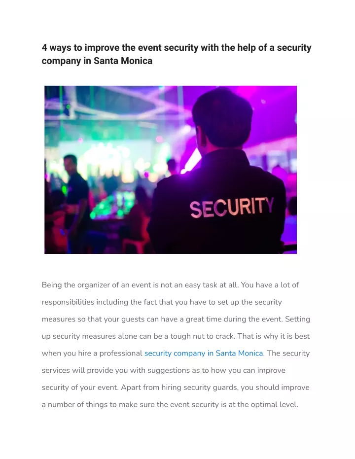 4 ways to improve the event security with