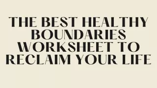 The Best Healthy Boundaries Worksheet